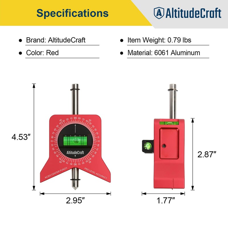 AltitudeCraft Magnetic Pipe Center Finder Punch Tool, 1–10 Inch Fitter