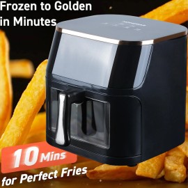 HOMEDAS Air Fryer Compact 5 Qt, Max 450F for Juicy Meat, Little To No Oil NEW