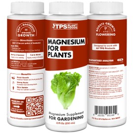 TPS NUTRIENTS Magnesium Fertilizer for Plants, Bioavailable Mg for Growth and Flowering, Liquid Plant Food 8 oz (250mL)