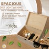 VIKOS Products 10.71x8x5.66-Inch Unfinished Wooden Box with Hinged Lid &
