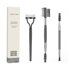 SWEET VIEW Cepillo para cejas, separador de pestañas, peine de cejas y carrete de pestañas, herramientas profesionales de maquillaje de ojos (juego de