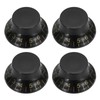 sourcing map 4pcs Black Guitar Effect Pedal Knob, 1/2" Plastic
