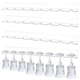 Barydat 4 Pcs Acrylic Champagne Wall Holder Clear Wine Glass Rack Wall Mounted Hanging Champagne Flute Display Stand for Home Bar Party Supplies(32 Inch,Clear)