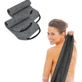 Evohyah Scrubber Back para ducha larga larga Scrubber toalla exfoliexexfolitotoalla exfoliexexfolicorporal exfoliesponducha loofcon mango para mujeres hombres
