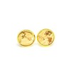Stud Earrings Gold Round 10 mm Cork with Gold Inserts