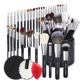 Bueart Juego De Brochas De Maquillaje Bueart Pro, 34 Piezas, Juego