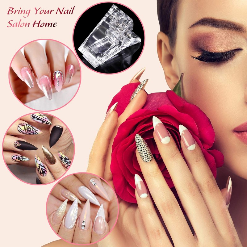 MIKIMIQI Dual Nail Forms Set Poly Gel Quick Building Kit,