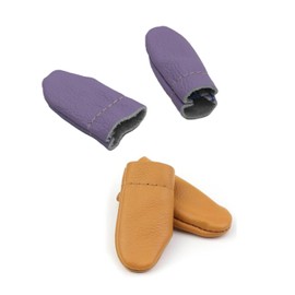 2 Pairs Sewing Thimble - Leather Finger Protectors for Needle Felting, Tools for Hand Craft Sewing and Needlework, Knitting Guards, Needle Felting Finger Protectors (Random Color)