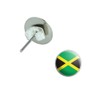 Jamaica Flag Novelty Silver Plated Stud Earrings