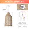 Arturesthome Farmhouse Pendant Lights for Kitchen,11.8"*21.6" Boho Chandelier Lighting Rattan