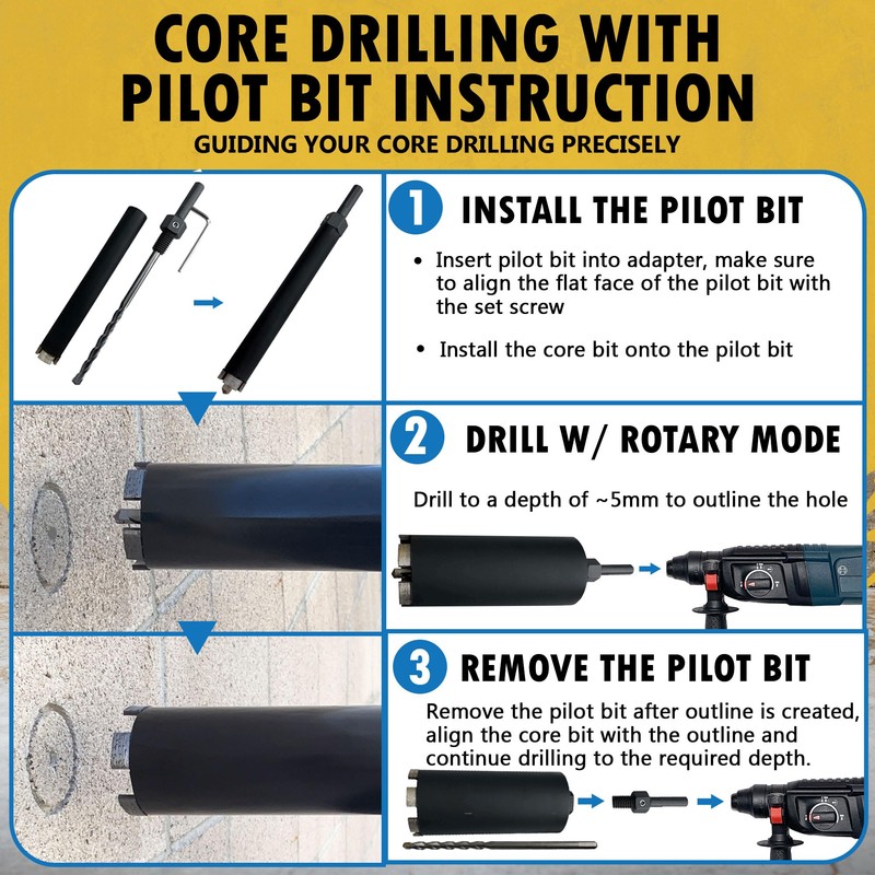 6" Dry/Wet Multipurpose Core Bit for Masonry, Concrete and Natural