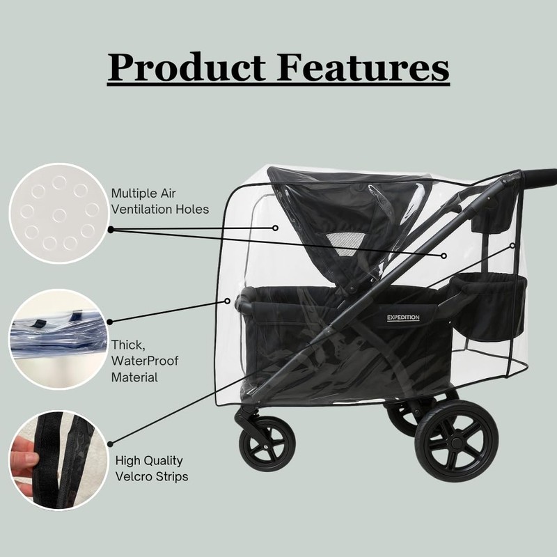 SASHA'S Rain and Wind Cover for Baby Trend Expedition Stroller
