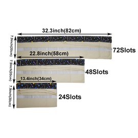 Maydahui Canvas Colored Pencil Roll Wrap 24/48/72 Slots Coloring Pencil Holder Organizer Storage Pouch Portable for Artist Drawing(Night Sky,48 Slots)