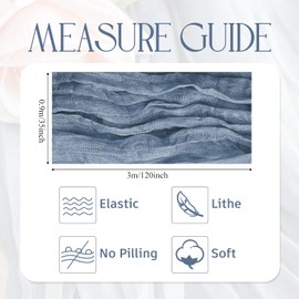 Wokceer Cheesecloth Table Runner Dusty Blue 10FT Boho Gauze Cheese Cloth Table Runner for Party Long Rustic Sheer Table Runners for Baby Bridal Shower Wedding Easter Table Decor