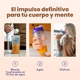 VIVRI Power Me! Bebida con Cafeina en Polvo de Sabor Naranja-Mango | Hecho con Extractos Naturales y Antioxidantes con Complejo B | Rinde 30 Porciones