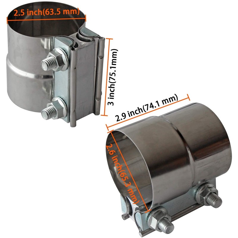 Exhaust Clamps Band Clamp 2.5" Lap Joint - Stainless Steel