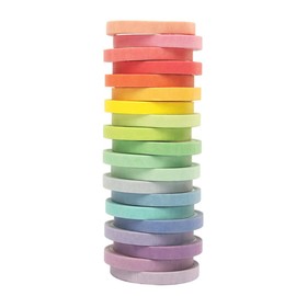 Baijixin Washi Tape Set 20 Rolls - 7.5 mm Rainbow Colors Thin Decorative Tape for Bullet Journal, Planner, DIY Arts Crafts, Scrapbooking, Holiday Decoration