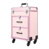 ILWorkTLs Makeup Rolling Train Case with 2 Drawers,Professional Cosmetic Trolley