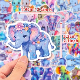 Elephant Family Stickers 50 Pack Laptop Stickers,Vinyl Waterproof Stickers for Water Bottles Skateboard Scrapbook Bike Computer,Phone,-Graffiti Stickers Pack for Teens Girls Kids Adults(Elephant)
