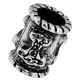 Thor's Hammer Beard Bead 925 Silver 6 mm (No. 851), Sterling Silver, No Gemstone