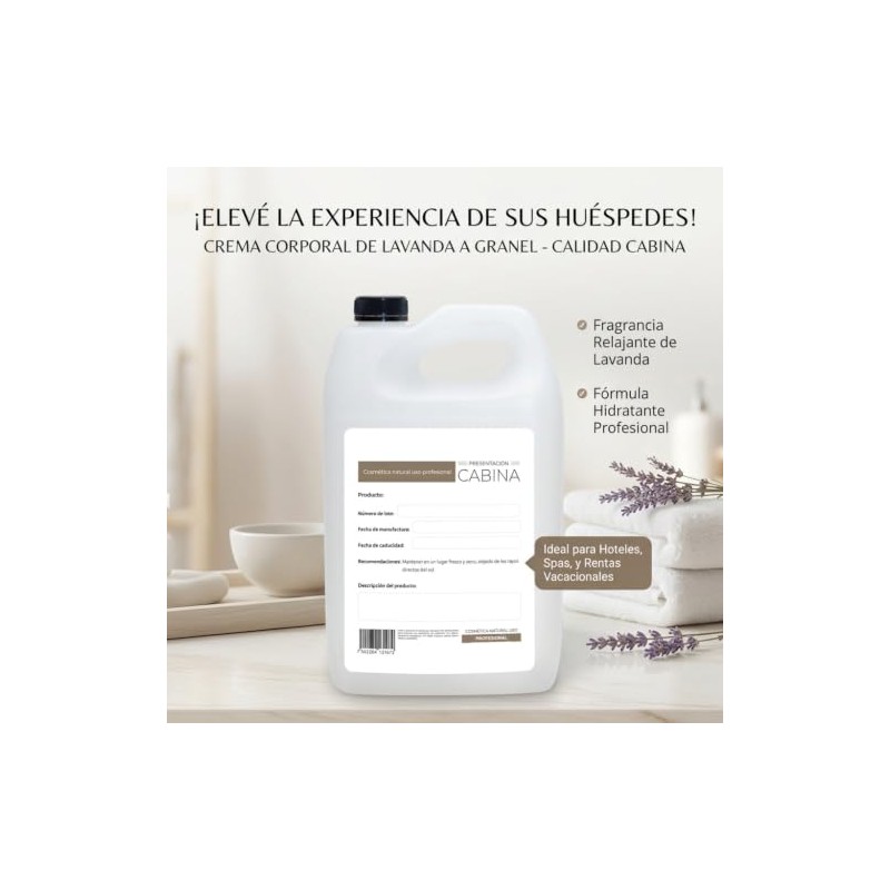 Crema Corporal Lavanda Galón Hidratante Relajante Aroma Natural Fórmula Ligera