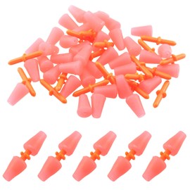WHYHKJ 50pcs Fishing Bobber Stopper Cara Rod Bobber Float Stoppers Fishing Accessories Fishing Equipment Fishing Tackle, Orange