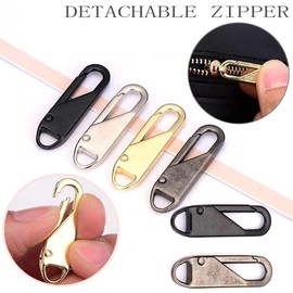 Zipper Pull Replacement Detachable Metal Zipper Pull Tab, Universal Zipper Sliders Zippers Pulls Replacement Repair Kit for Suitcases Luggage, Handbags, Jacket, DIY Crafts, Fasteners