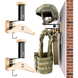 ONETIGRIS Tactical Gear Wall Mount, Motorcycle Helmet Holder Wall Mount Stand, Plate Carrier Rack Jacket Hanger Display Organizer for Police Football Cycling Suit