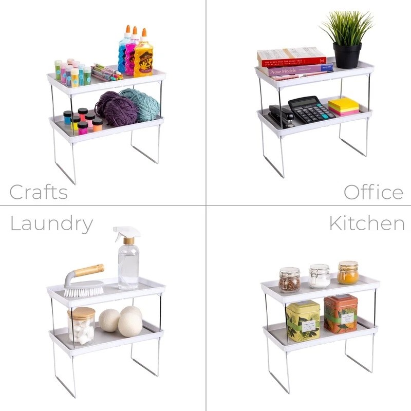 Unbranded Laundry Shelf Organizer Metal Frame Space Saver Detergents Baskets