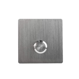 MSH Modern Stainless Hardware Model S2 Stainless Steel Doorbell Button in 304 Stainless Steel 3.54” x 3.54” x 5/32” (4mm Thick)