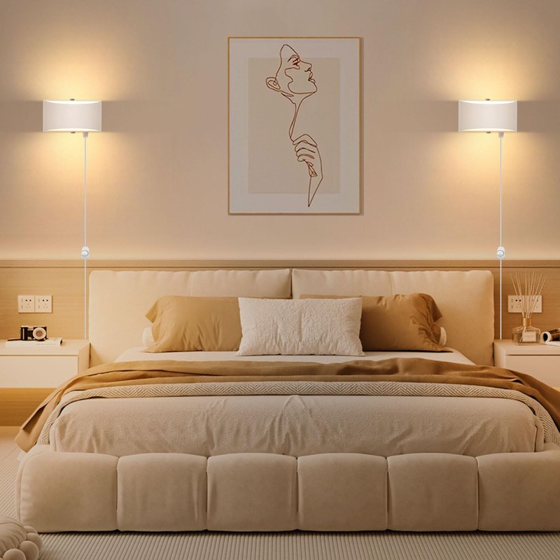 Lightess Plug in Wall Sconces 12W Modern LED Wall Light