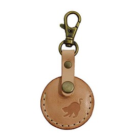Voodoo Cats Quick Pay Coin Shaped Case, Leather, Cowhide Leather, Key Chain, Bag Charm, Cat and More, cat