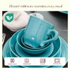 HomeVss, Pearl Dots Stoneware Dinnerware Set (16pc Set, Turquoise)