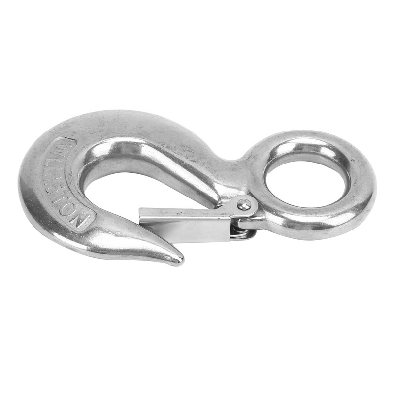 2pcs 1.5 Tons Eye Slip Hook with Safety Latch Stainless