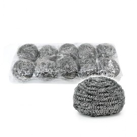 40g Stainless Steel Scourer for Kitchen, Sinks & Burnt Pots Dishwashing 10 units 2ea