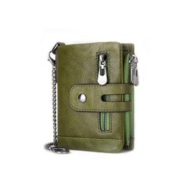 PORRASSO Women's Leather Wallet Credit Card Holder with RFID Protection Multifunctional Wallet, Green