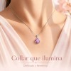 regalos mujer joyeria - Collar De Plata 925 Moissanita Rosa