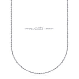 PORI JEWELERS Sterling Silver Diamond Cut Rope Chain Necklace- 1.5MM-7.5MM -Made In Italy - 7"-30" (20, 1.8MM)