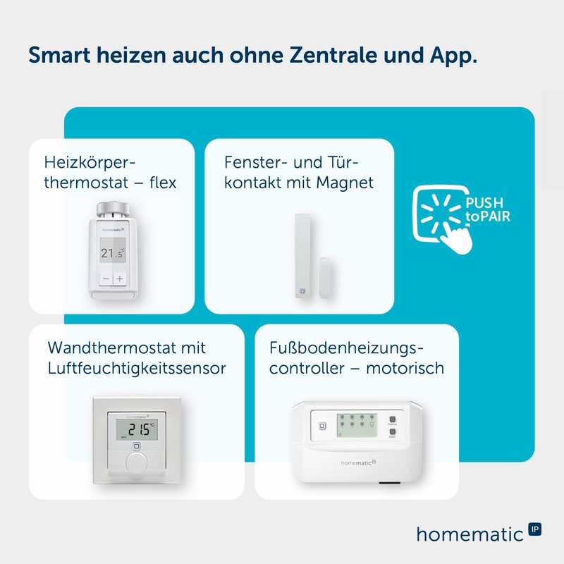 Homematic IP Smart Home Digital Wall Thermostat with Humidity Sensor,