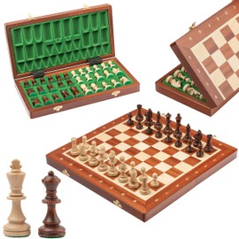 Professional TOURNAMENT Chess Set NO. 3 | Master Of Chess | Inlaid Wooden Chess Board 35cm | Travel Chess Set with Weighted STAUNTON Pieces - Wooden Chess Set for Adults and for Kids