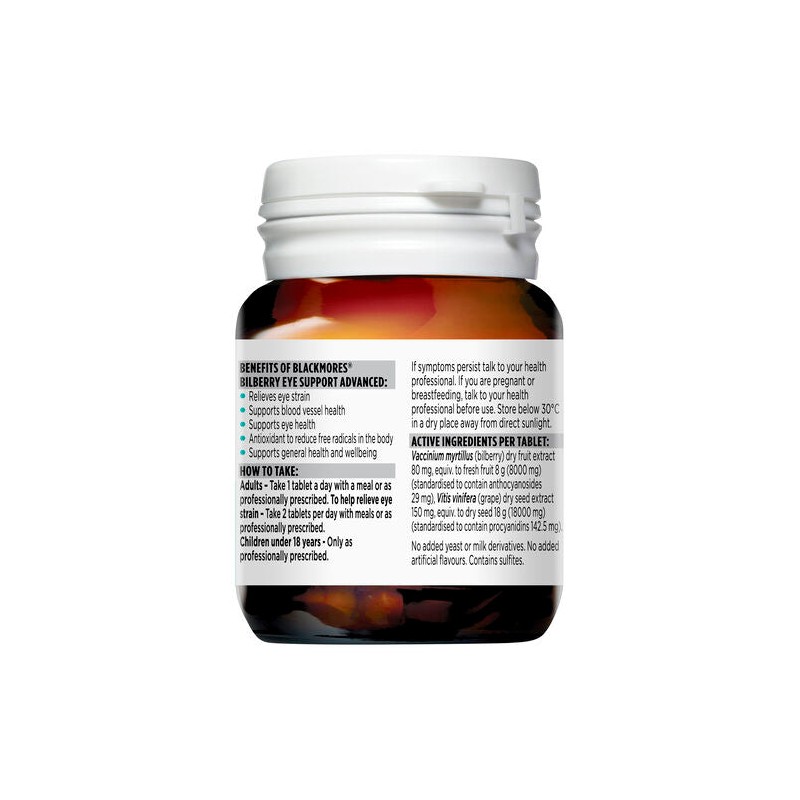 Blackmores Bilberry Eye Support Advanced 30 Tablets