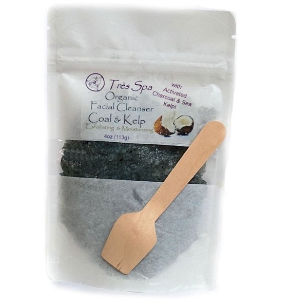 Très Spa Coal and Kelp Face Cleanser | Organic | Activated Charcoal Naturally exfoliating & moisturiz