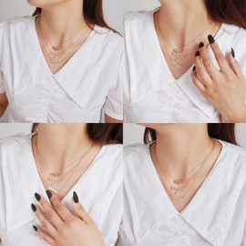 3Pcs Zodiac Necklace Set for Women 12 Constellation Pendant Necklace Horoscope Old English Zodiac Sign Necklace with Card for Girls (Leo)