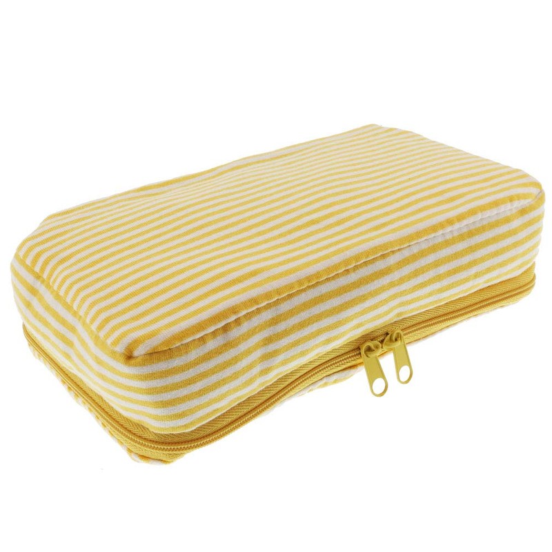 Sun-Star Stationery Pen Case NEMUMI Pillow Pen Case Border Yellow