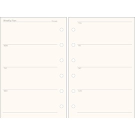 WBway Notebook Refill, Mini 6 Holes, Size, Weekly Weekly, Schedule, 6 Holes, No Date Type, Pocket Size, System Notebook, Refill, Large Capacity for 90 Weeks, 2023, 2024, A7