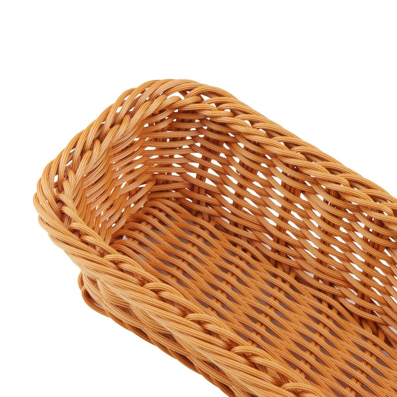 LEXININ 6 Pack 11 Inches Poly Wicker Bread Basket, Woven