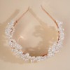 BERYUAN Hairband, Bridal Pearls Headband Pearls Crystal Rhinestone Wedding Hair Piece for Bridal Women and Girls (rose gold)