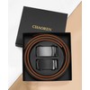 Ratchet Belts for Men 2 Pack - 1 3/8" Leather