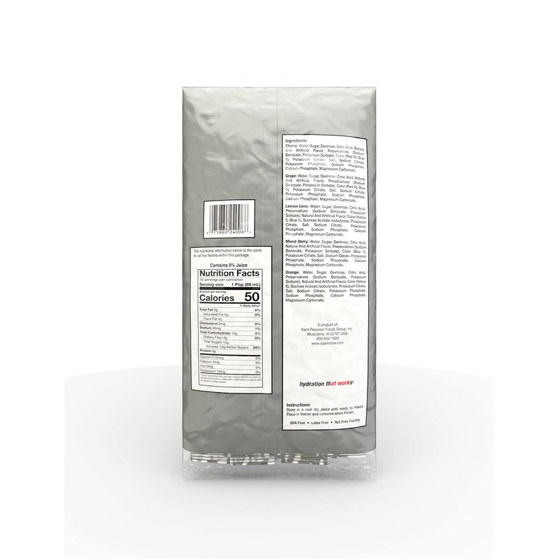 Sqwincher Sqweeze Low Sodium Electrolyte Freezer Pops, 5 Flavor Variety