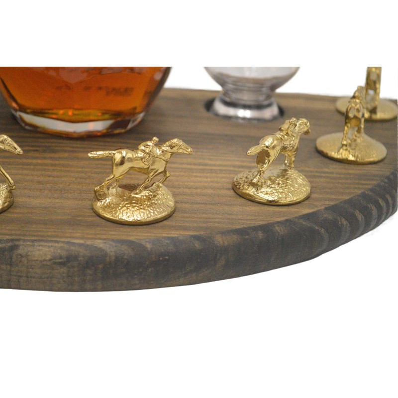 Bourbon Cork Display Half Moon Shape With Light and Glass